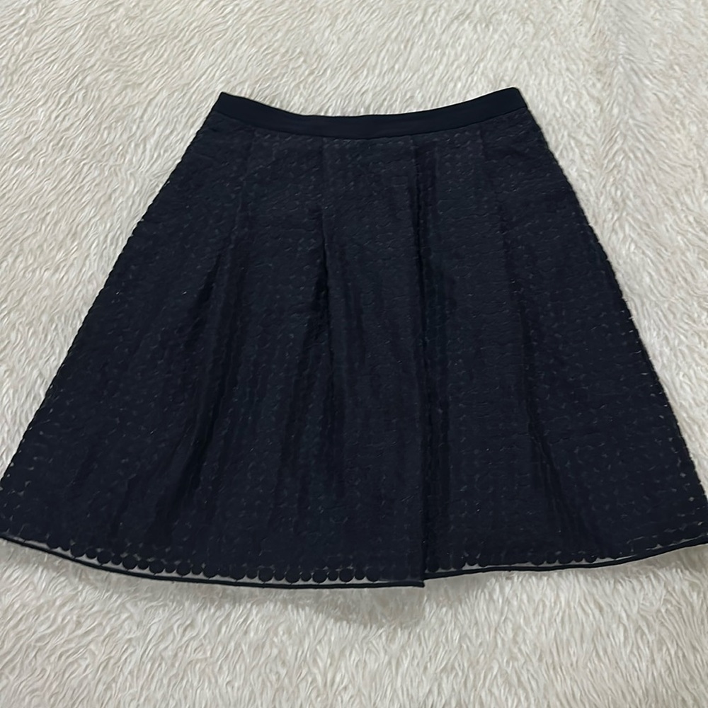 Ann Taylor blue polka dot pleated skirt size 4
